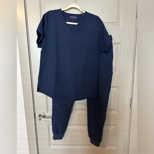 Mandala Navy Blue Medium Scrub Set